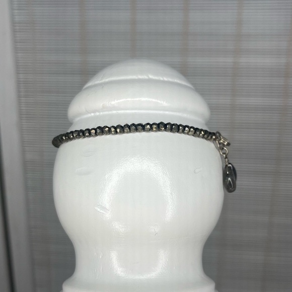 Sterling Silver Labradorite Marcasite Bracelet Dainty 7” - Picture 3 of 4